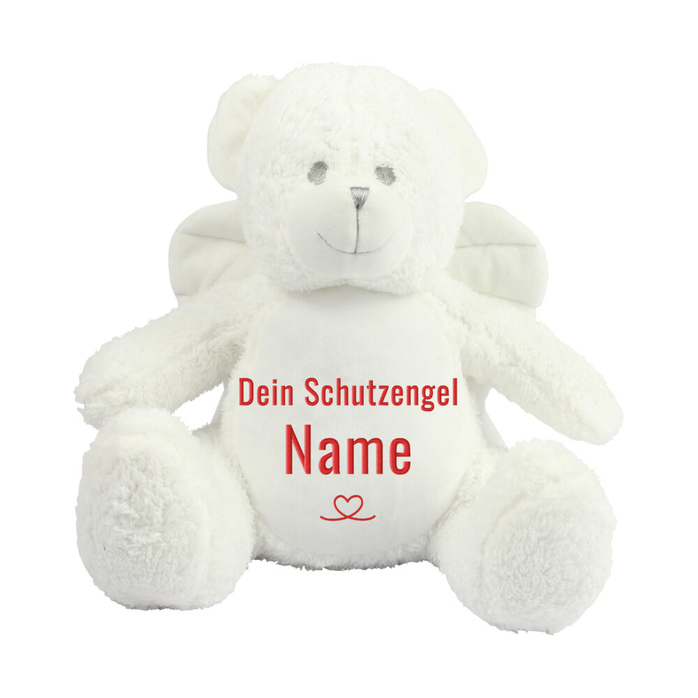 Baer_Engel Bär (Engel) | Kuscheltier bestickt | personalisiert mit Namen, Initialen oder Motiv