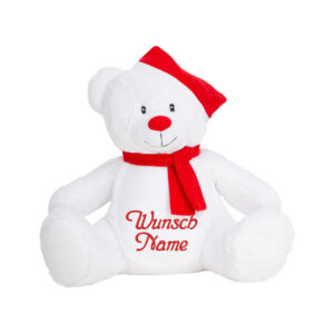 Bär (Weihnachten) | Kuscheltier bestickt | personalisiert mit Namen, Initialen oder Motiv