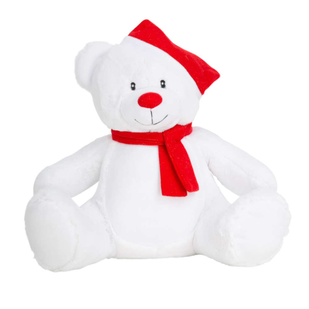 Bär (Weihnachten) | Kuscheltier bestickt | personalisiert mit Namen, Initialen oder Motiv