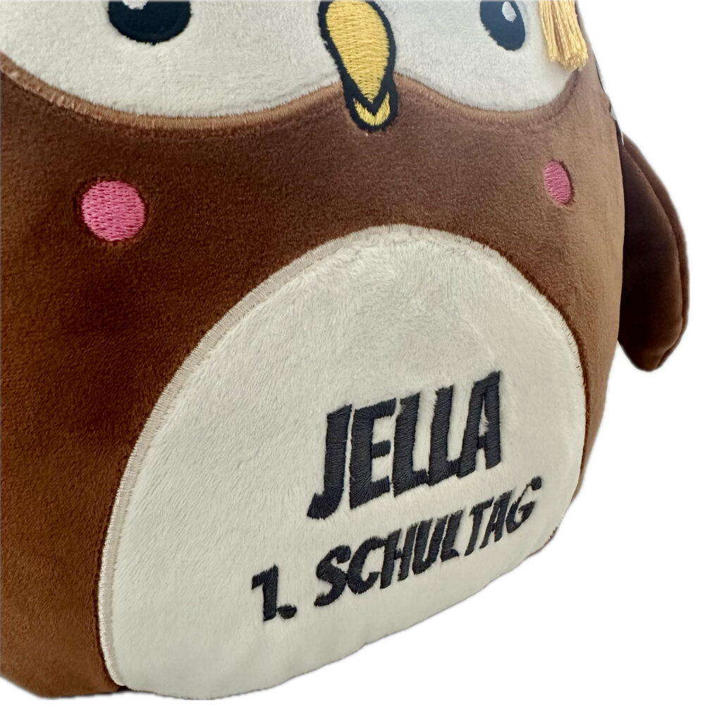 Eule2 Eule mit Hut | Kuscheltier bestickt | personalisiert mit Namen, Initialen oder Motiv