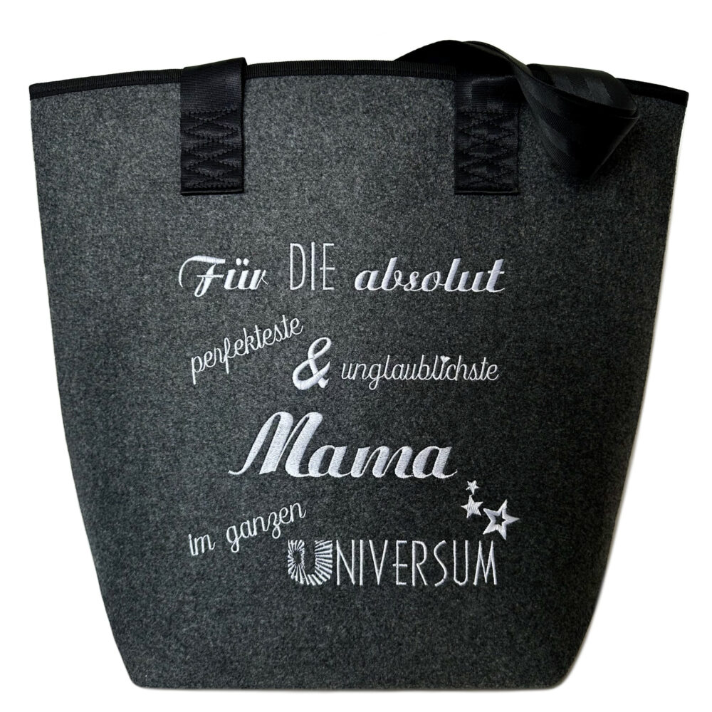 Schnoschi Filztaschen Shopper bestickt Wunschname Filz
