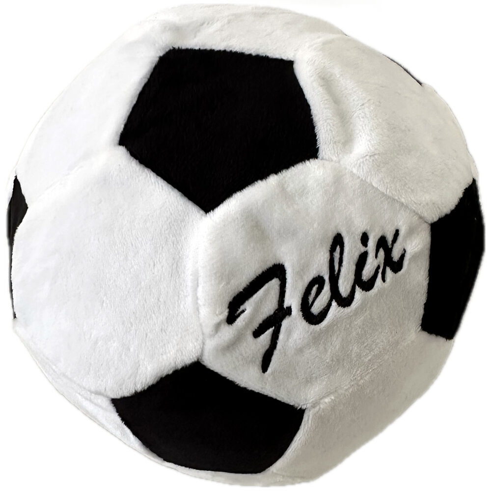 Schnoschi Kuscheltiere Fußball bestickt mit Namen Plüsch
