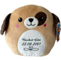 Hund Hund (rund) | Kuscheltier bestickt | personalisiert mit Namen, Initialen oder Motiv