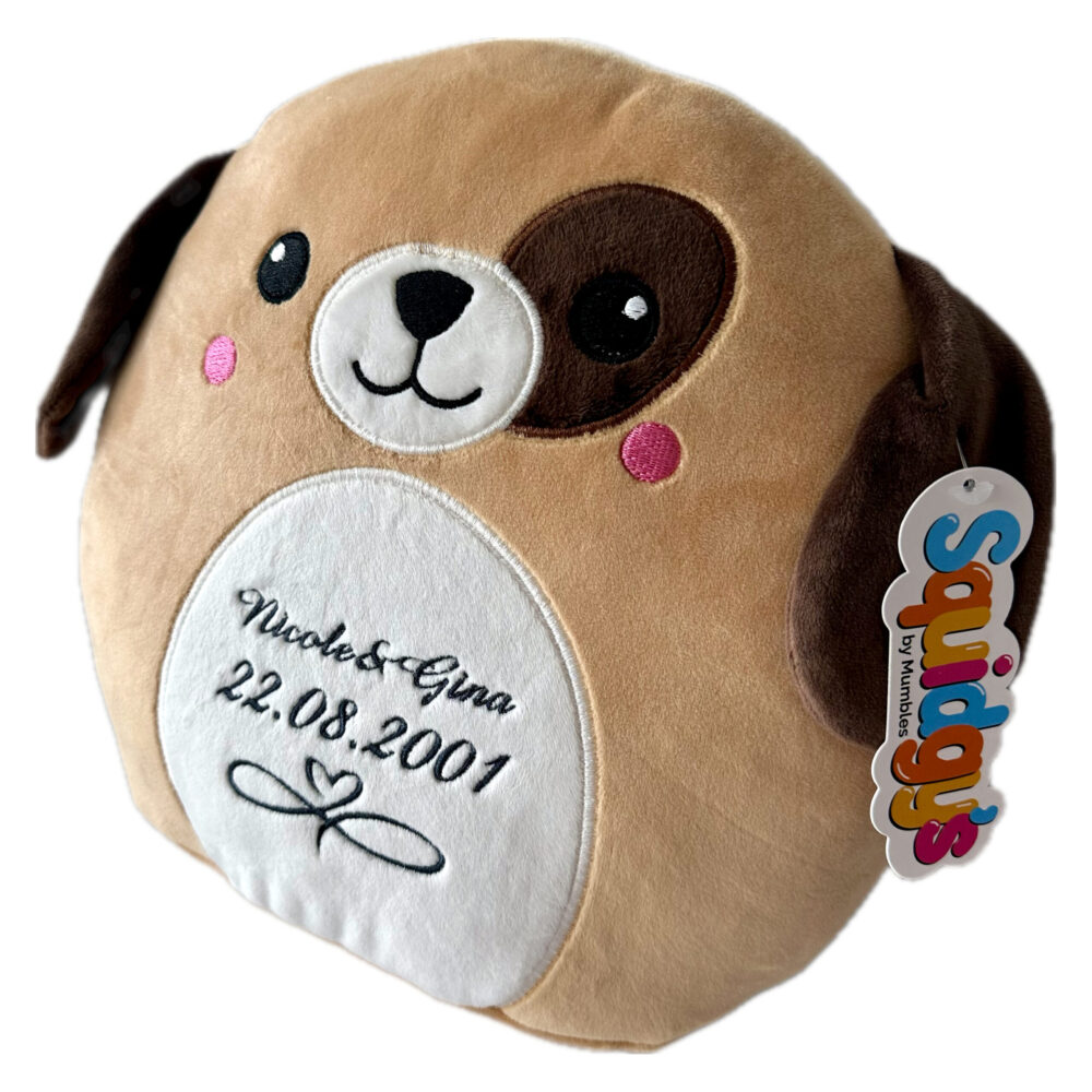 Schnoschi Kuscheltiere Hund rund Kuscheltier mit Namen bestickt