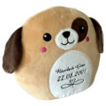 Hund3 Hund (rund) | Kuscheltier bestickt | personalisiert mit Namen, Initialen oder Motiv