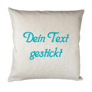 Kissen mit WUNSCHTEXT bestickt | persönliches Unikat in Leinen-Optik | inkl. Kissenfüllung | Dekokissen