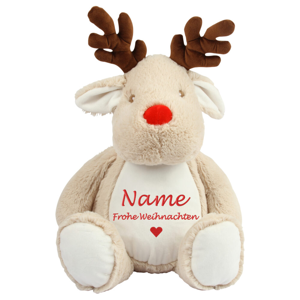 Rentier Rentier | Kuscheltier bestickt | personalisiert mit Namen, Initialen oder Motiv