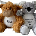 Ring_Koala_bestickt_weiß Rind | Kuscheltier bestickt | personalisiert mit Namen, Initialen oder Motiv