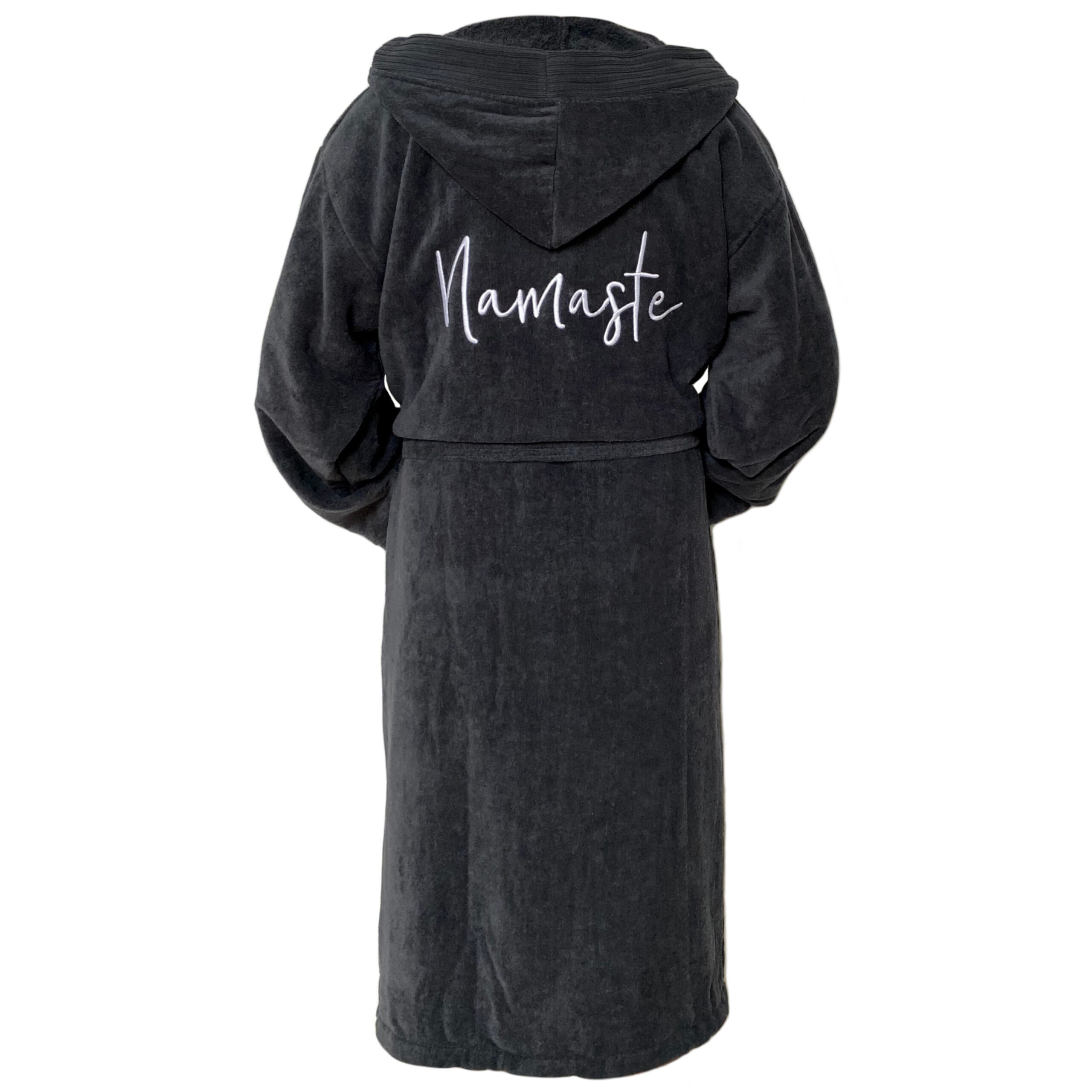 Schnoschi Namaste Bademantel mit Kapuze Namaste-Stick