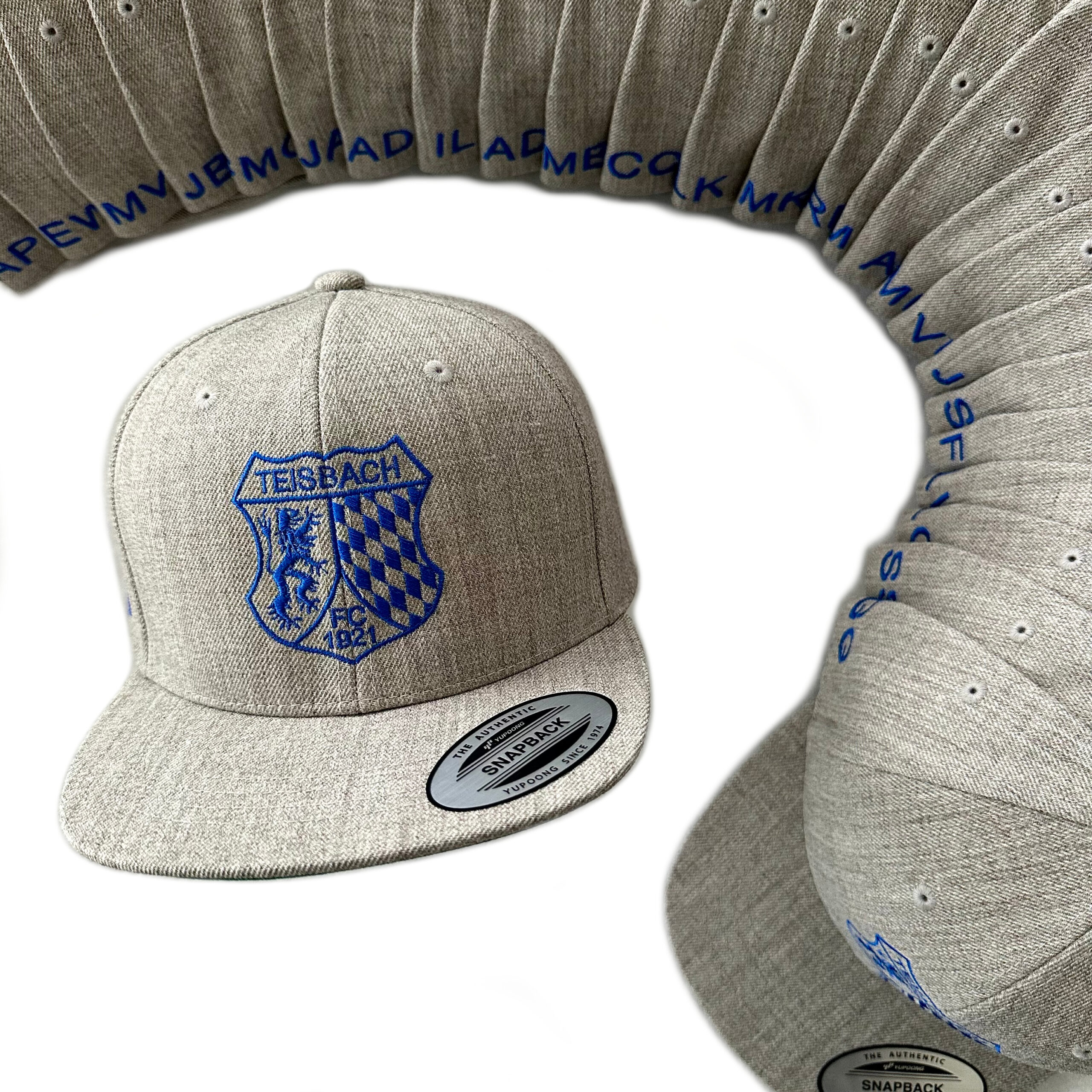 Schnoschi Caps FC Teisbach Cap hellgrau Snapback bestickt