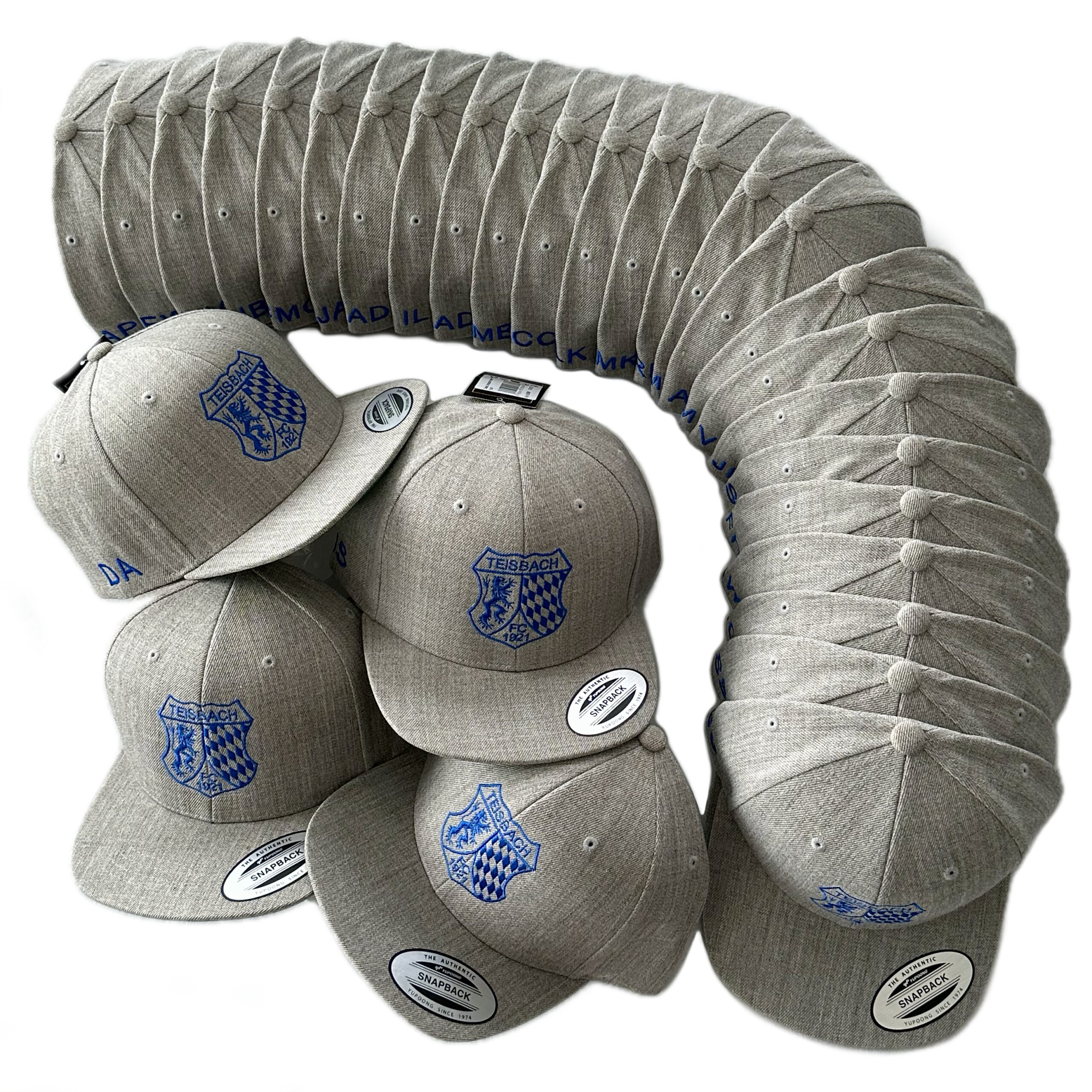 Schnoschi Caps FC Teisbach Cap hellgrau Snapback bestickt